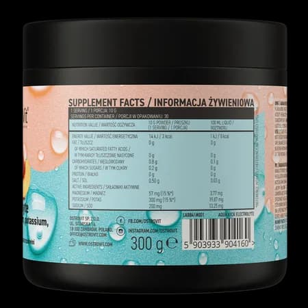 OstroVit Aqua Kick Électrolytes 300 g - saveur pêche – photo 3
