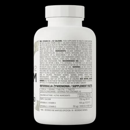 OstroVit Vitamine D3 + K2 + Calcium 90 comprimés – photo 3