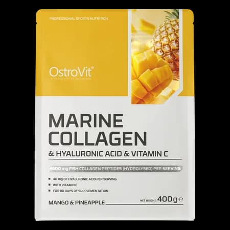 OstroVit Collagène marin + Acide hyaluronique + Vitamine C 400 g - saveur mangue-ananas – photo 2
