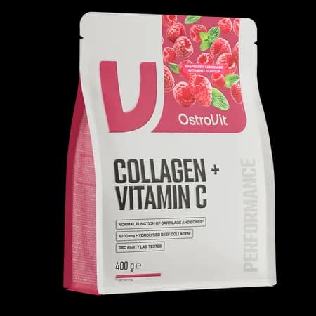 OstroVit Collagène + Vitamine C 400 g - saveur limonade framboise-menthe – photo 3