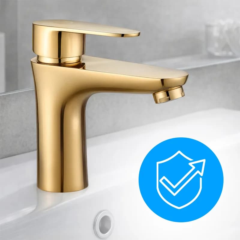 Mitigeur de lavabo pour vasque à poser avec aérateur Akron doré – photo 4
