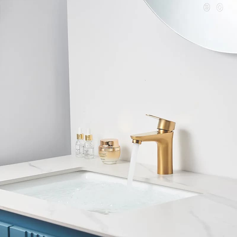 Mitigeur de lavabo pour vasque à poser avec aérateur Akron doré – photo 2
