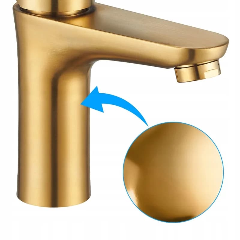 Mitigeur de lavabo pour vasque à poser avec aérateur Akron doré – photo 5
