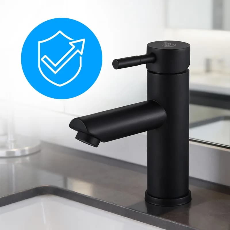 Mitigeur de lavabo bas pour vasque à poser Arley noir – photo 3