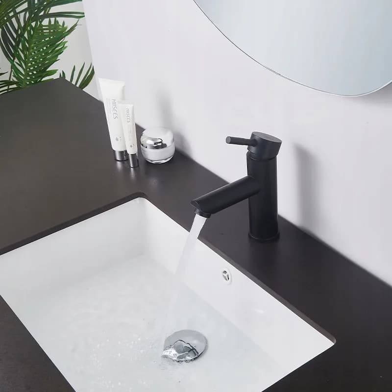 Mitigeur de lavabo bas pour vasque à poser Arley noir – photo 8