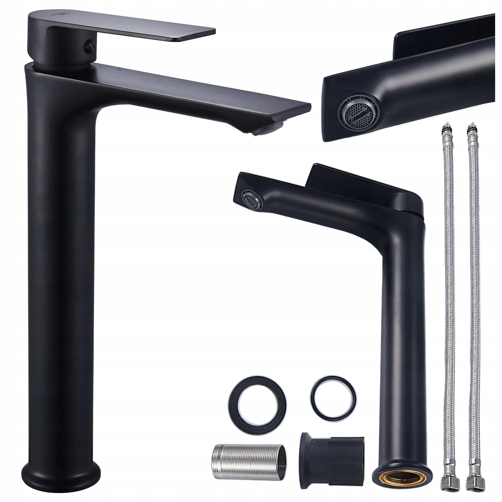 Mitigeur de lavabo haut pour vasque à poser Fargo noir