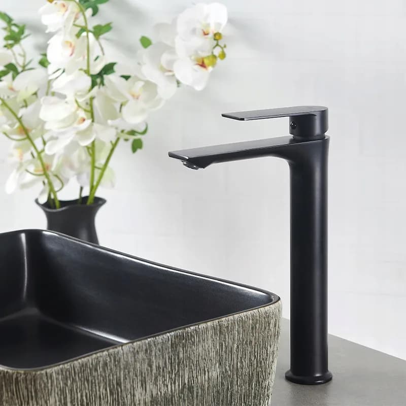 Mitigeur de lavabo haut pour vasque à poser Fargo noir – photo 2