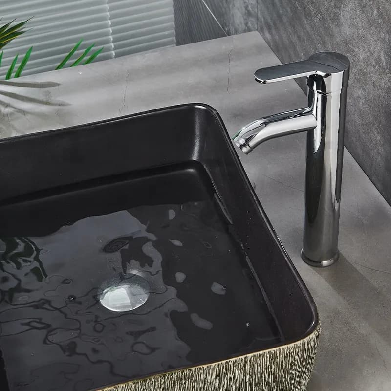 Mitigeur de lavabo haut pour vasque à poser Cuba chromé – photo 5