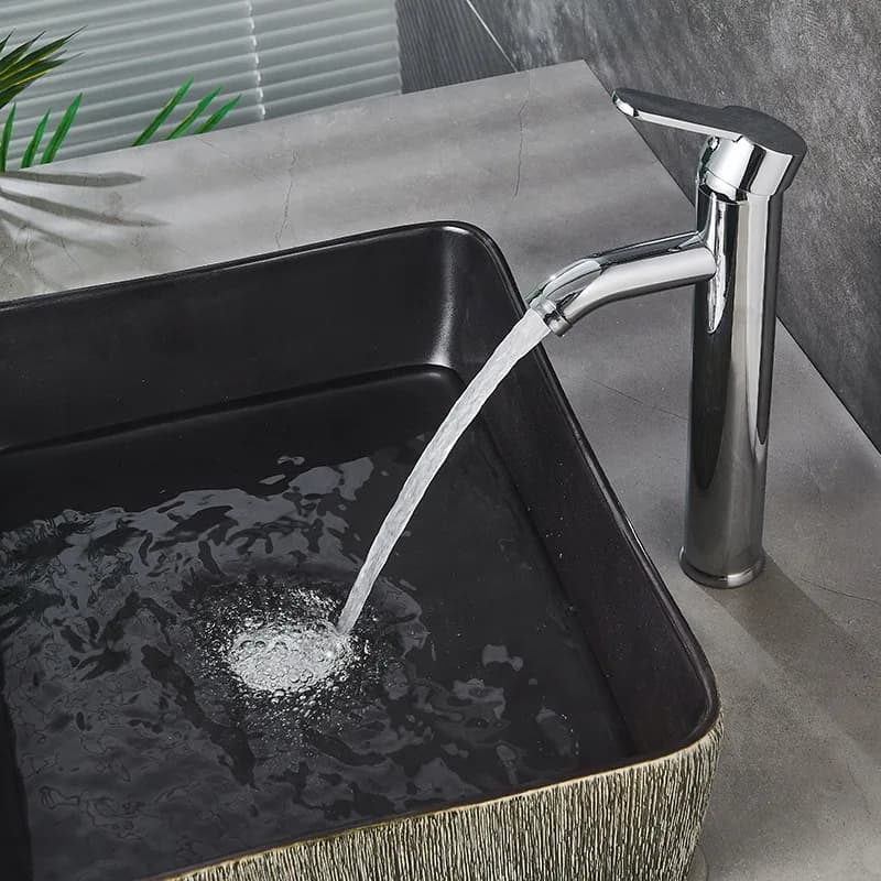 Mitigeur de lavabo haut pour vasque à poser Cuba chromé – photo 6