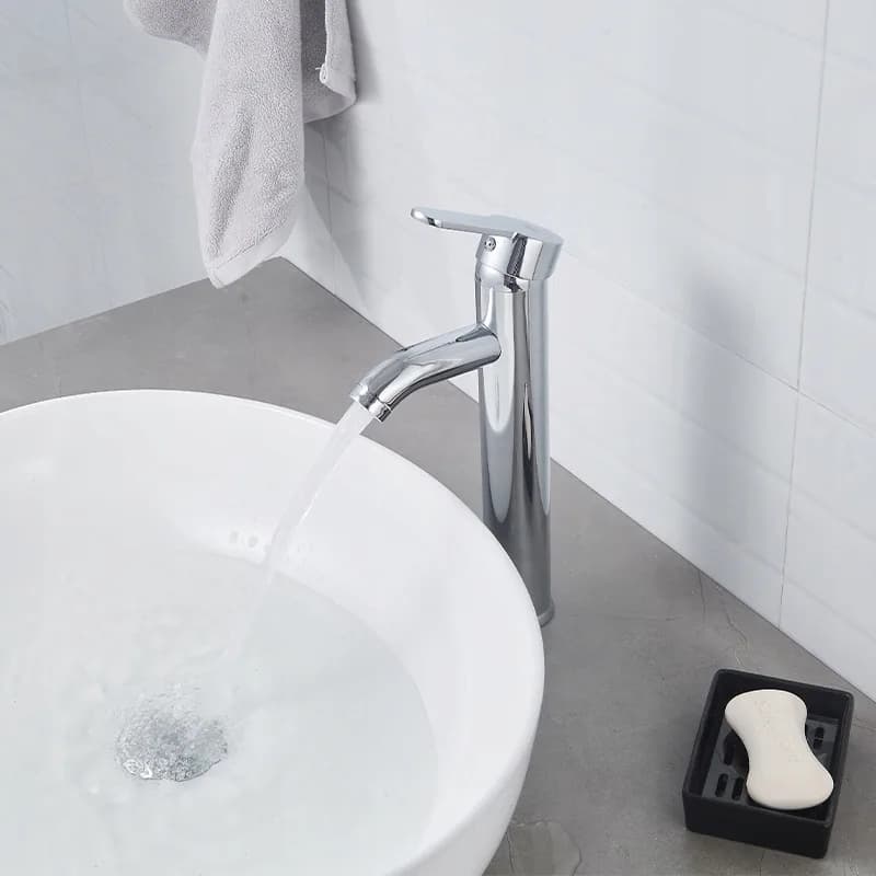 Mitigeur de lavabo haut pour vasque à poser Cuba chromé – photo 4