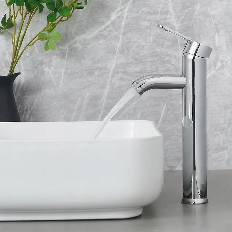 Mitigeur de lavabo haut pour vasque à poser Cuba chromé – photo 3