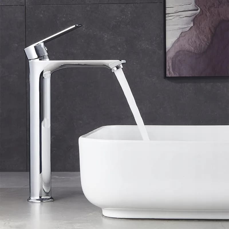 Mitigeur de lavabo haut pour vasque à poser Fargo chromé – photo 6