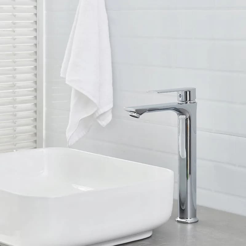 Mitigeur de lavabo haut pour vasque à poser Fargo chromé – photo 8
