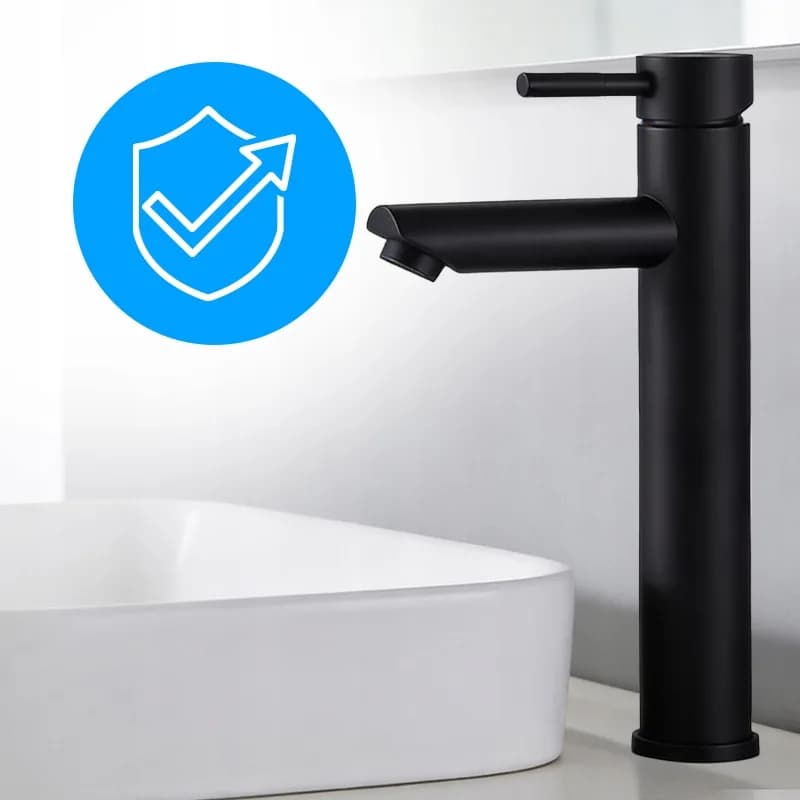 Mitigeur de lavabo haut pour vasque à poser Arley noir – photo 3