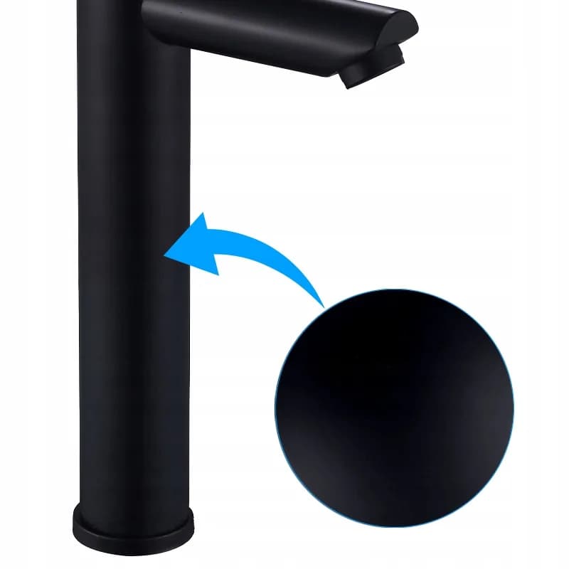 Mitigeur de lavabo haut pour vasque à poser Arley noir – photo 6