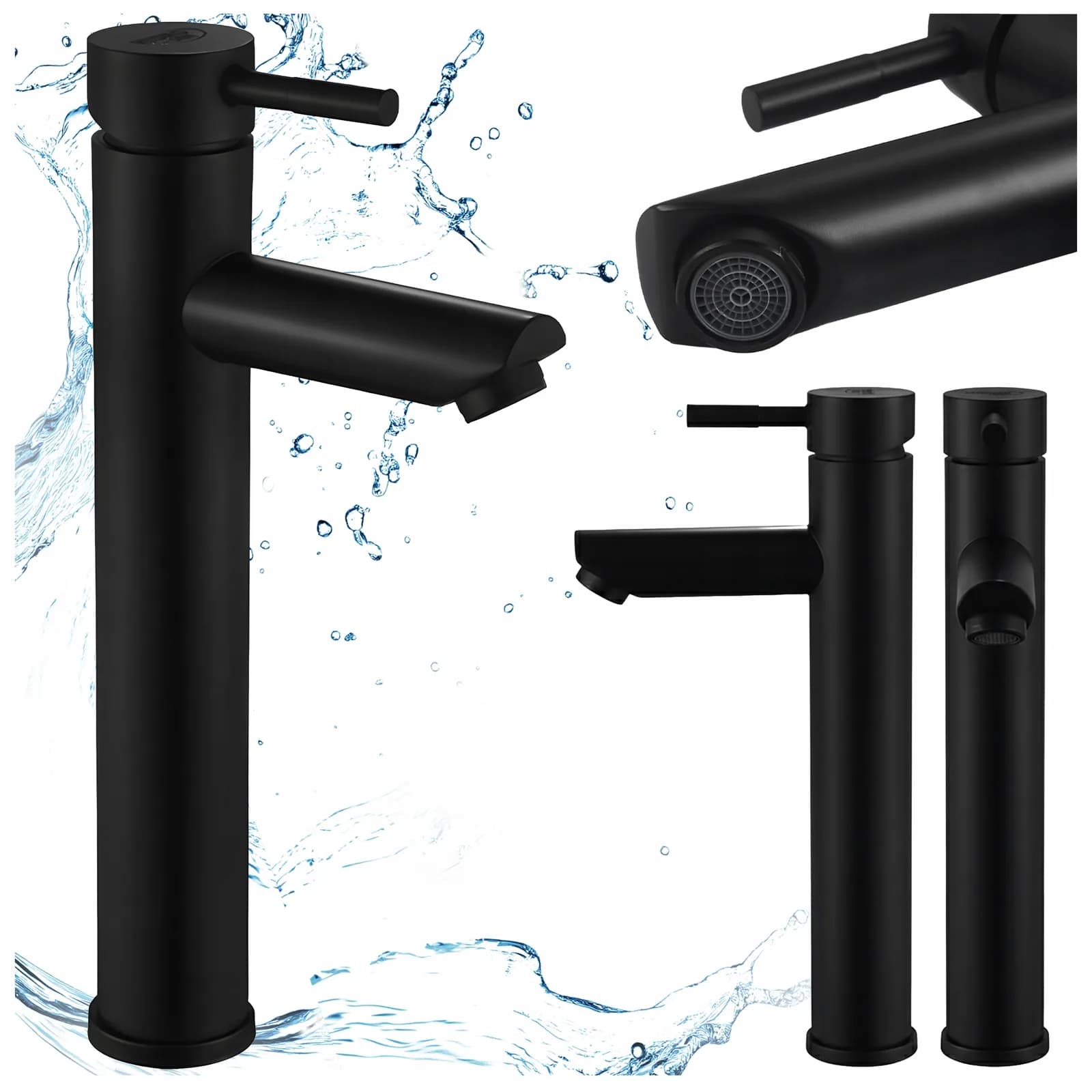 Mitigeur de lavabo haut pour vasque à poser Arley noir