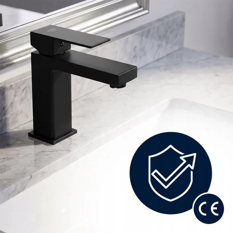 Mitigeur de lavabo bas pour vasque à poser avec aérateur F211B noir – photo 4