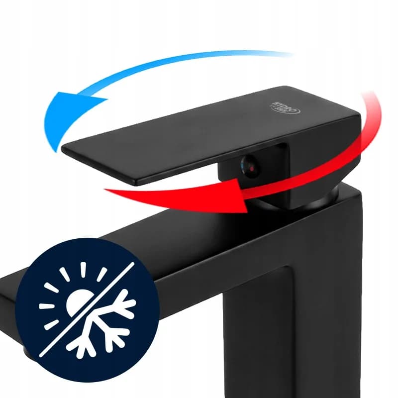 Mitigeur de lavabo bas pour vasque à poser avec aérateur F211B noir – photo 7