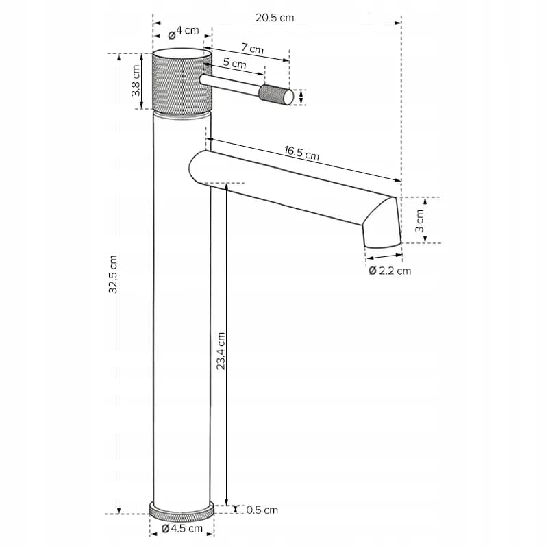 Mitigeur de lavabo haut pour vasque à poser Bona doré – photo 3