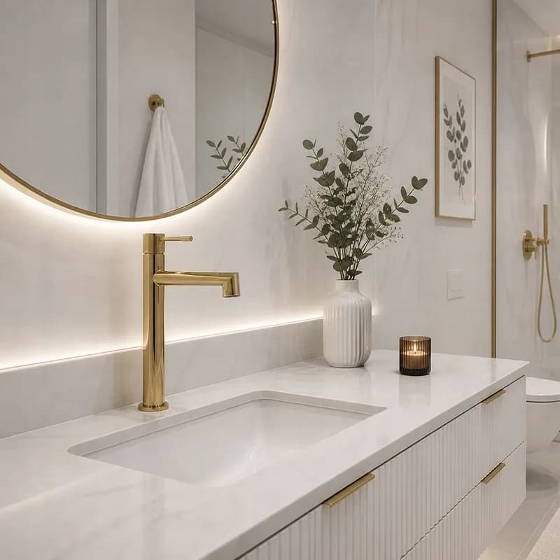 Mitigeur de lavabo haut pour vasque à poser Bona doré – photo 2
