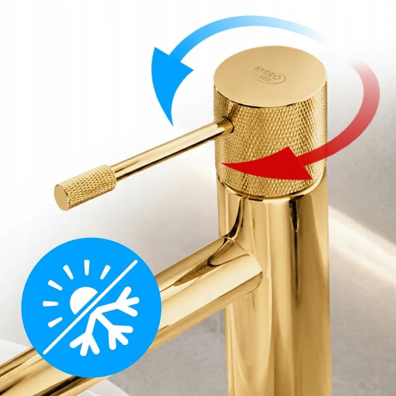 Mitigeur de lavabo haut pour vasque à poser Bona doré – photo 5