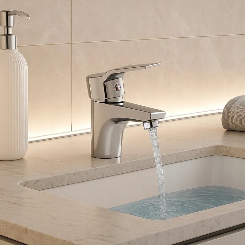 Mitigeur de lavabo bas pour vasque à poser Ula chromé – photo 4