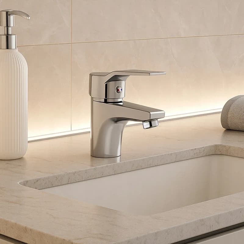 Mitigeur de lavabo bas pour vasque à poser Ula chromé – photo 2