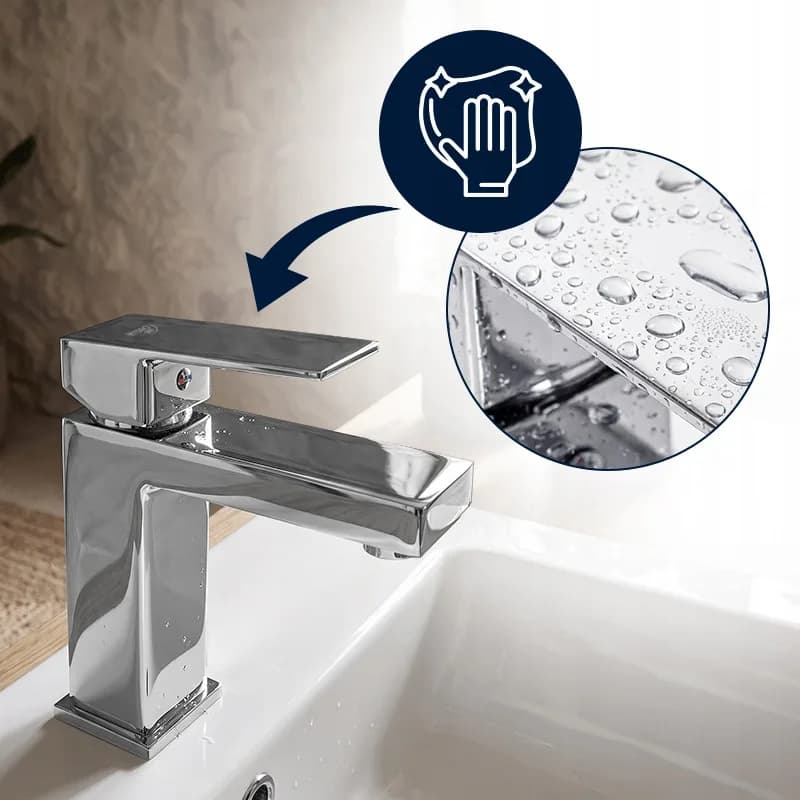 Mitigeur de lavabo bas pour vasque à poser avec aérateur F211A chromé – photo 6