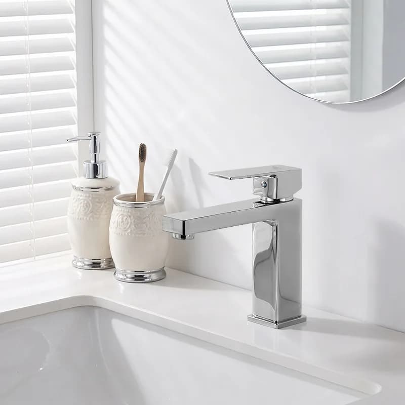 Mitigeur de lavabo bas pour vasque à poser avec aérateur F211A chromé – photo 2