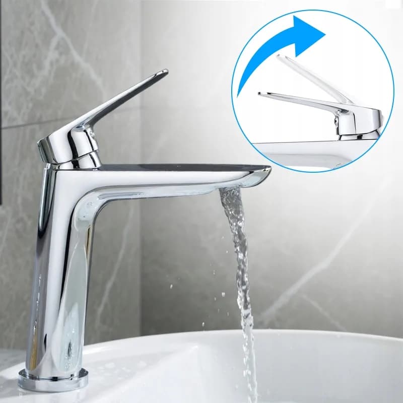 Mitigeur de lavabo bas pour vasque à poser Greta chromé – photo 8