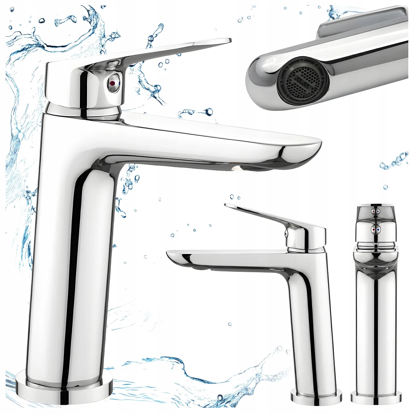 Mitigeur de lavabo bas pour vasque à poser Greta chromé