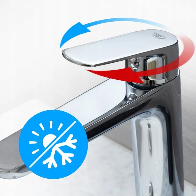 Mitigeur de lavabo bas pour vasque à poser Greta chromé – photo 5