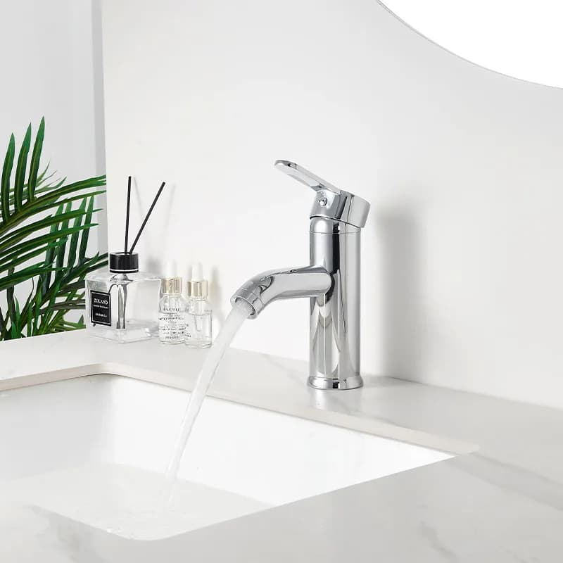 Mitigeur de lavabo bas pour vasque à poser Cuba chromé – photo 3