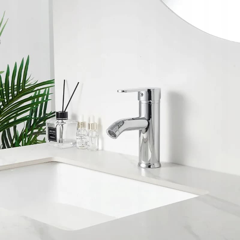 Mitigeur de lavabo bas pour vasque à poser Cuba chromé – photo 2