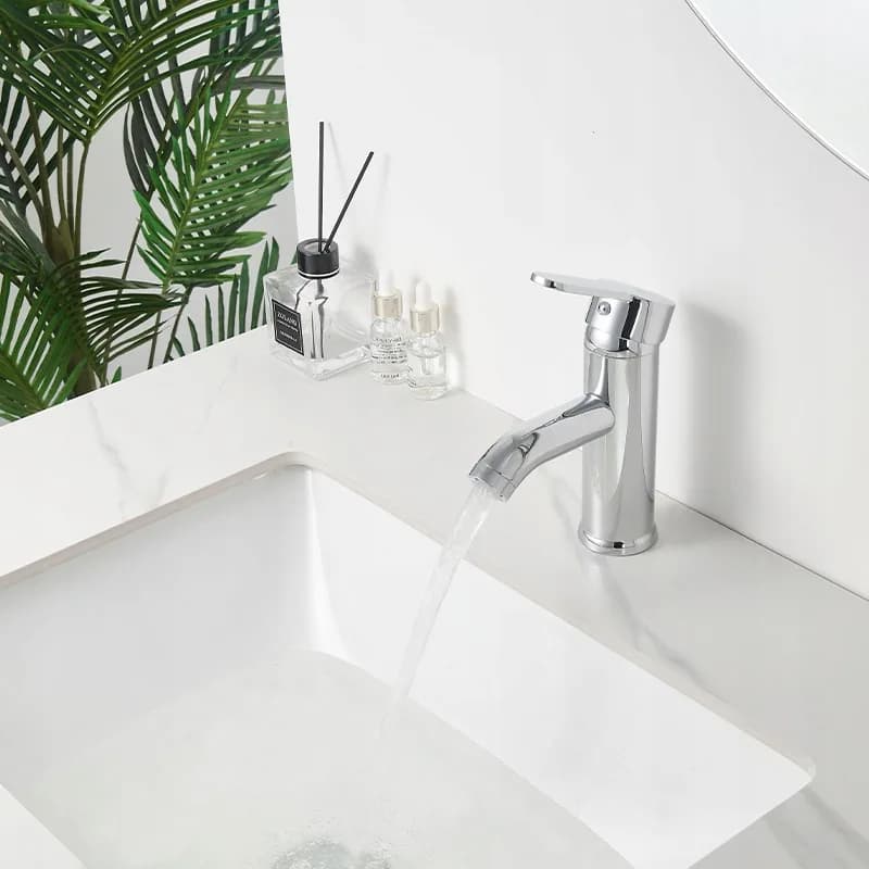 Mitigeur de lavabo bas pour vasque à poser Cuba chromé – photo 5