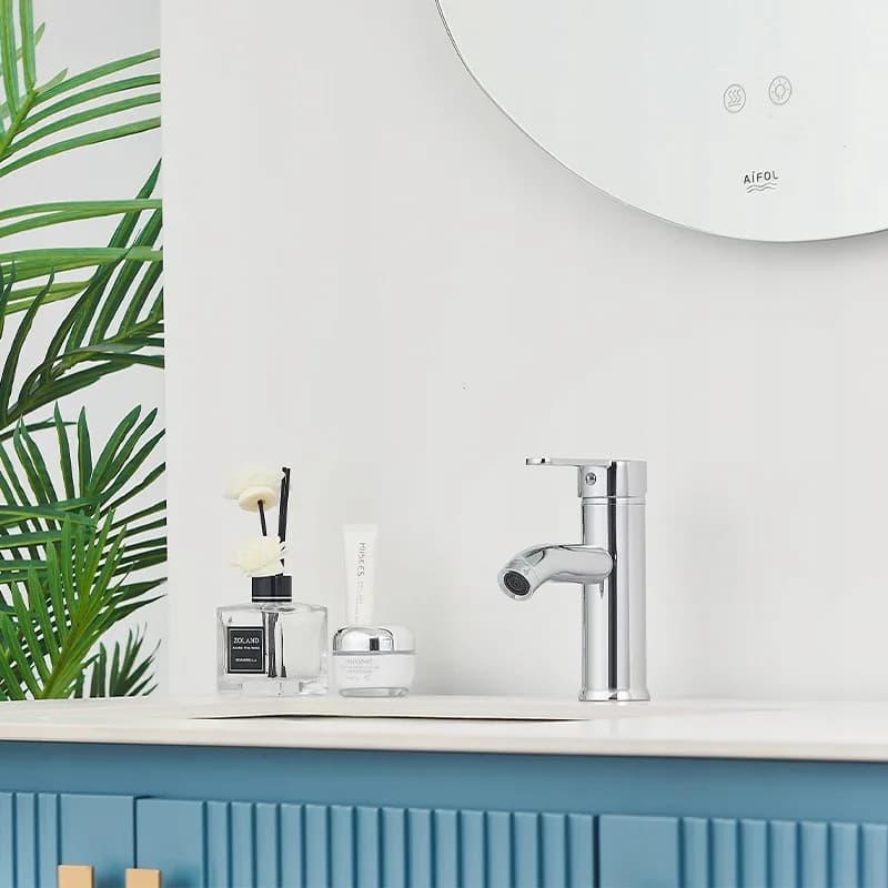 Mitigeur de lavabo bas pour vasque à poser Cuba chromé – photo 6