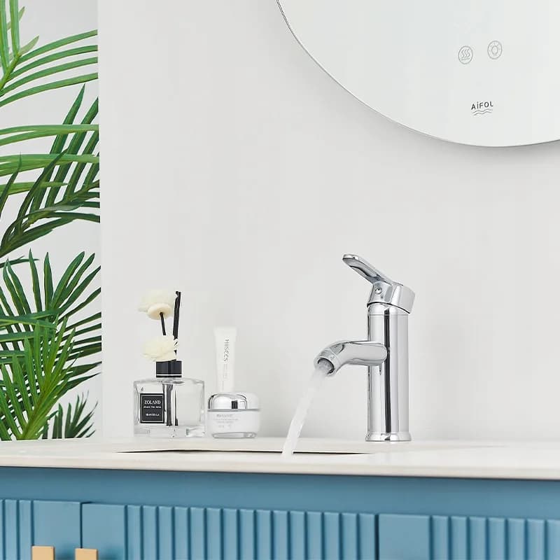 Mitigeur de lavabo bas pour vasque à poser Cuba chromé – photo 7