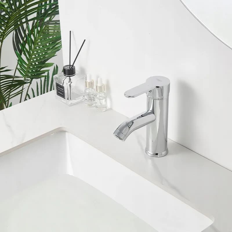 Mitigeur de lavabo bas pour vasque à poser Cuba chromé – photo 4