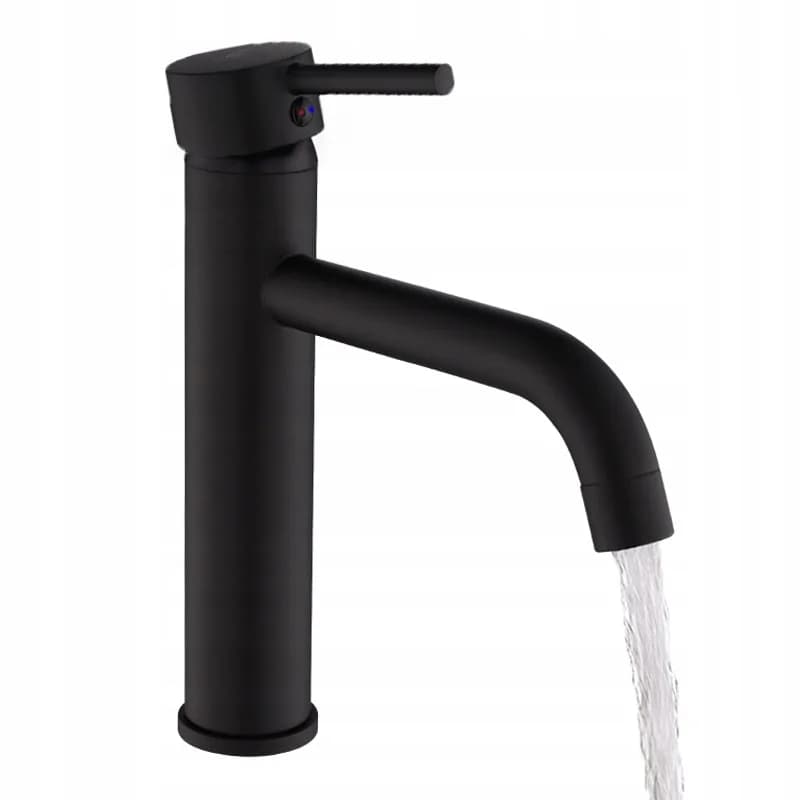 Mitigeur de lavabo haut pour vasque à poser Caro noir – photo 3