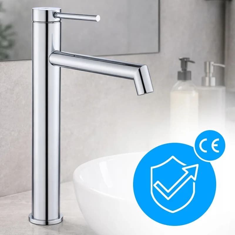 Mitigeur de lavabo haut pour vasque à poser Mika chromé – photo 4