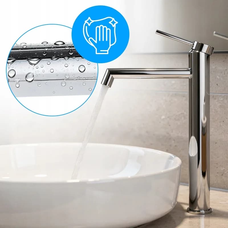 Mitigeur de lavabo haut pour vasque à poser Mika chromé – photo 7