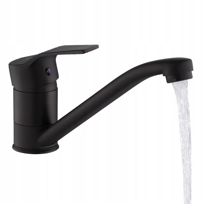 Mitigeur de lavabo pour vasque à poser à bec mobile Sia noir – photo 3