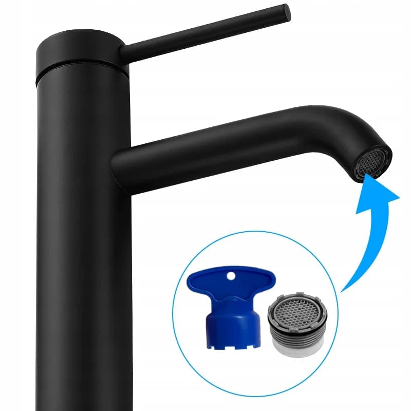 Mitigeur de lavabo bas pour vasque à poser Loki noir – photo 6