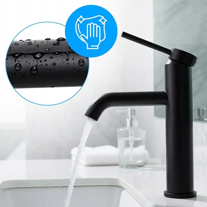 Mitigeur de lavabo bas pour vasque à poser Loki noir – photo 7