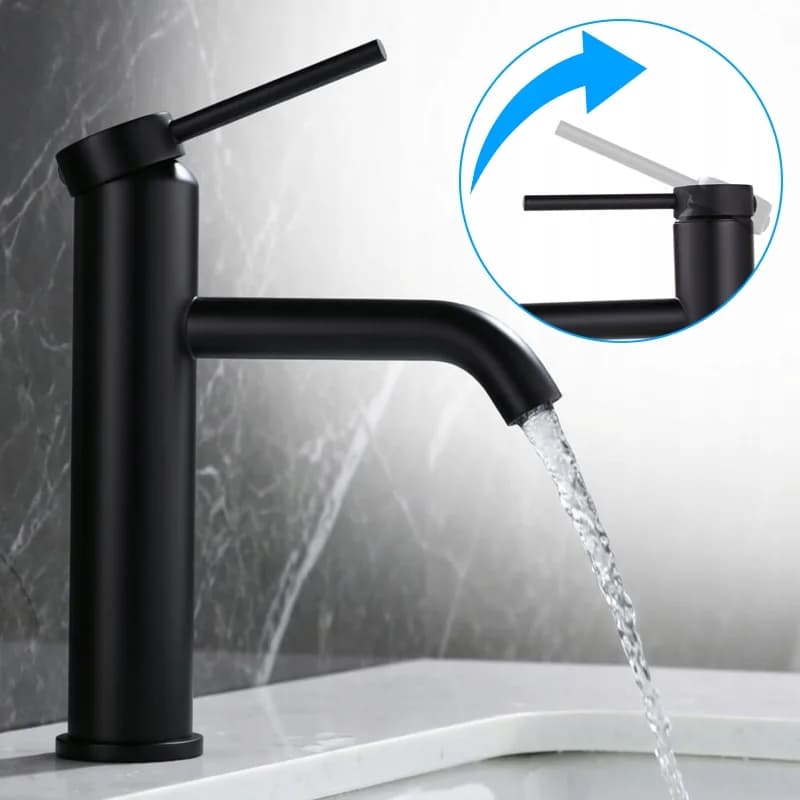 Mitigeur de lavabo bas pour vasque à poser Loki noir – photo 8