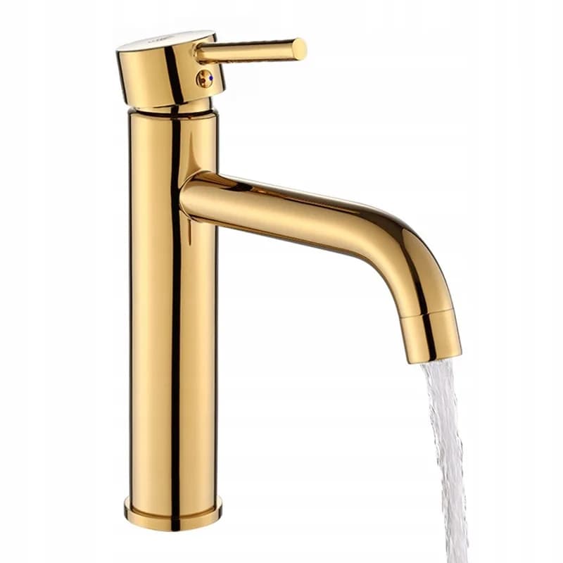 Mitigeur de lavabo haut pour vasque à poser Caro doré – photo 3