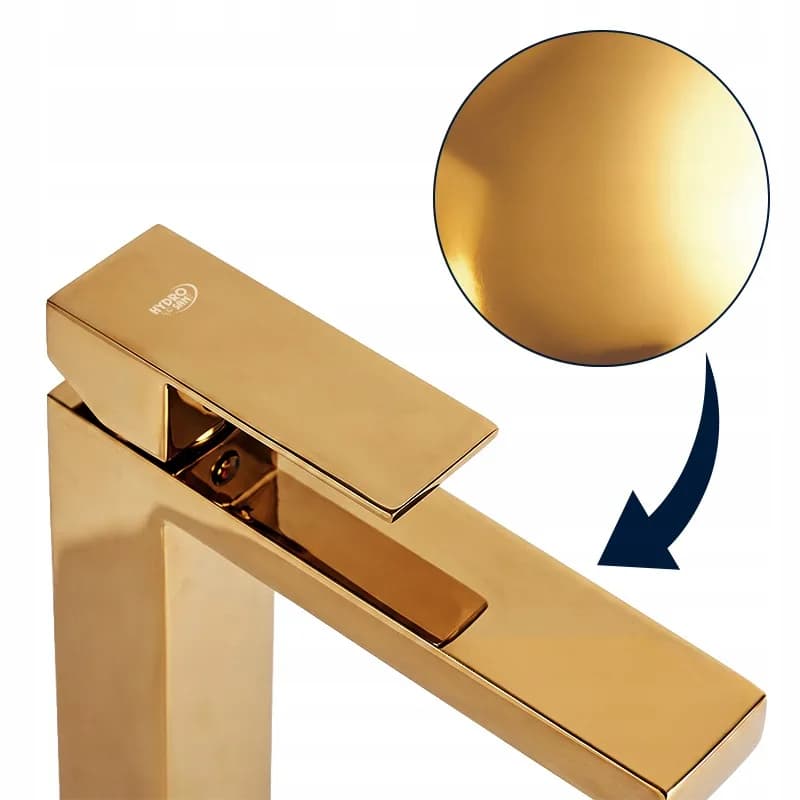 Mitigeur de lavabo haut pour vasque à poser avec aérateur F211HC doré – photo 5