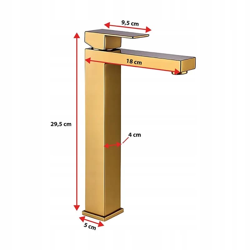 Mitigeur de lavabo haut pour vasque à poser avec aérateur F211HC doré – photo 3