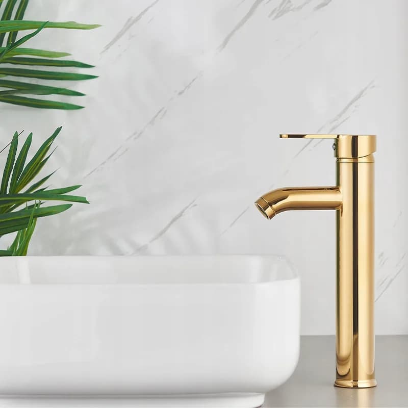 Mitigeur de lavabo haut pour vasque à poser Cuba doré – photo 2