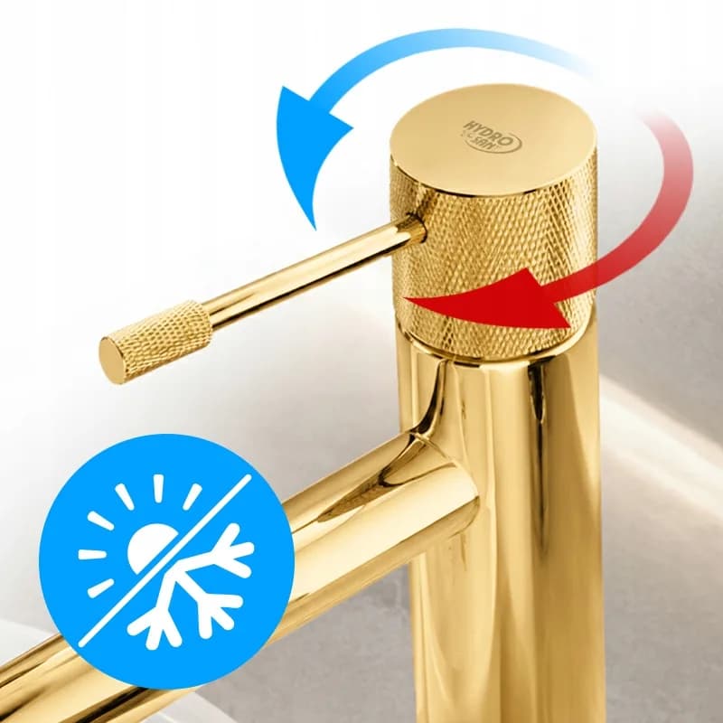 Mitigeur de lavabo bas pour vasque à poser Bona doré – photo 5